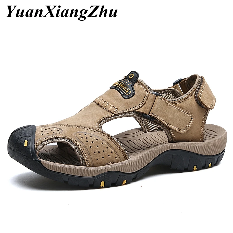 

summer men shoes classic sandals fashion outdoor sandals for men genuine leather men sandals plus size beach sandale homme