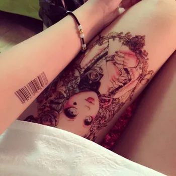 

19*12cm Removable Baby Beauty Doll Pattern Temporary Tattoo Waterproof Painted Body Art Tattoo Water Transfer Tattoo Sticker
