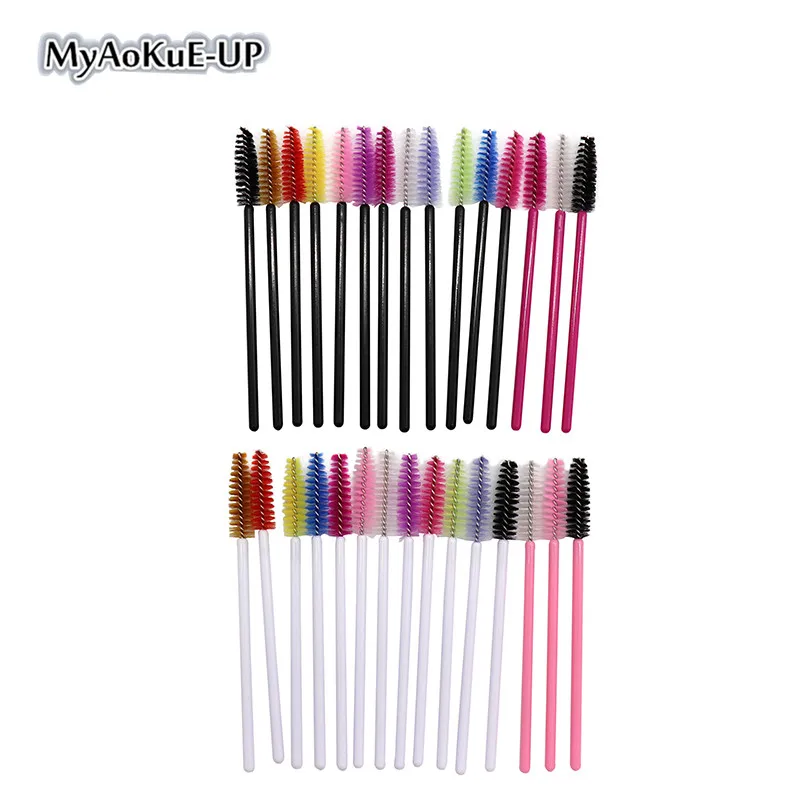 

200pcs/lot Colored Makeup Brushes Disposable Eyelash Brush Extension Mascara brush Make Up Tools Cosmetic Set Makeup brushes