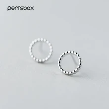 Peri'sBox, 925 пробы, серебряные, в горошек, круглые, маленькие серьги-кольца, минималистичные, крошечные, в горошек, серьги-обручи, геометрические, бисерные серьги
