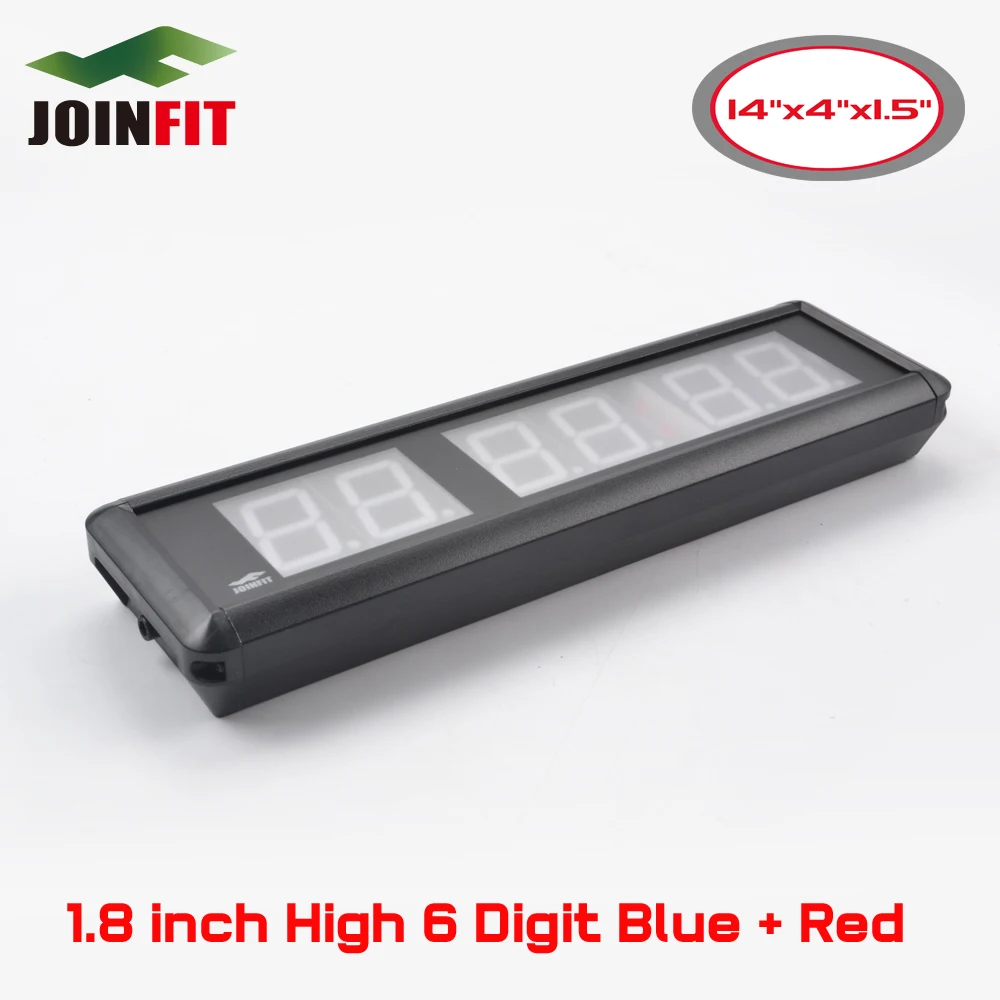 

Crossfit Interval Training Timer 1.8 inch High 6 Digit Blue & Red Wall Clock W/Remote-Control(14"x4"x1.5")