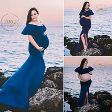 New Pregnant Photo Cotton Dress Ruffled Cloak Matched Split Waist Dress Maternity Photography Props Long Dress Pregnancy Dress New Pregnant Photo Cotton Dress Ruffled Cloak Matched Split Waist Dress Maternity Photography Props Long Dress Pregnancy Dress