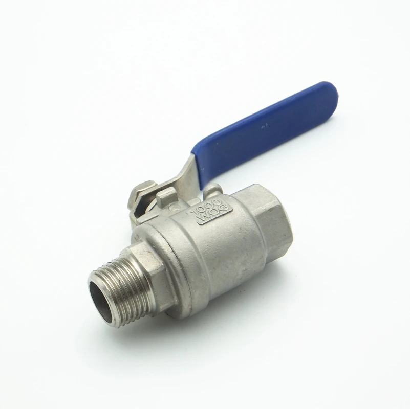 

1/2" BSP Male x 1/2" BSP Female Thread 304 Stainless Steel 2-Piece Ball Valve For Water Oil Gas