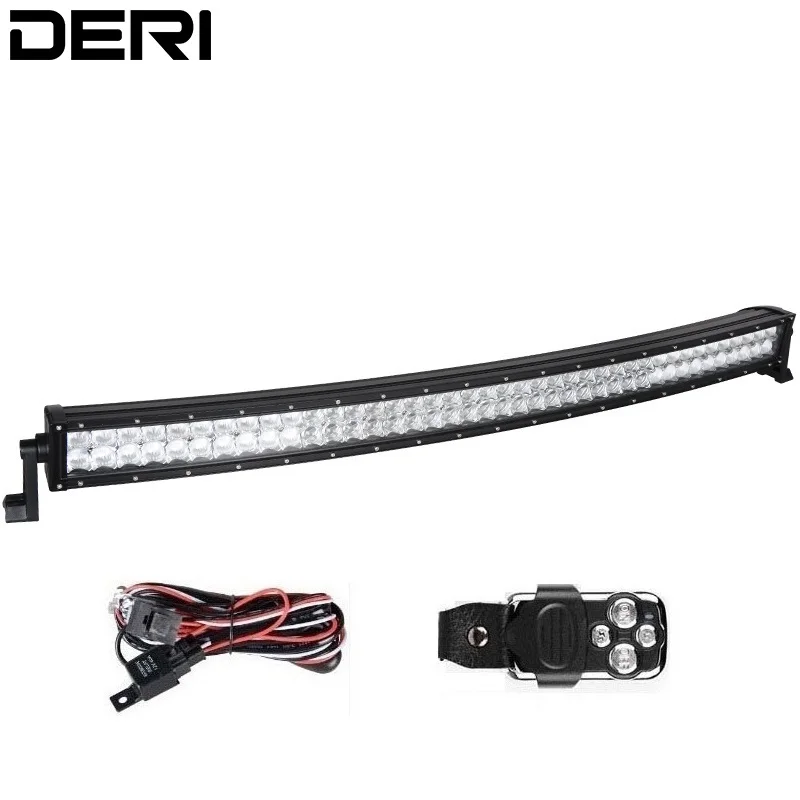 

5D 42inch 240W Curved Led Work Light Bar Combo Offroad Boat Car Truck ATV SUV Dual Row Led Bar With Remote Controller Wire Kit