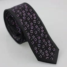 Yibei Coachella Галстуки Черный узкий галстук граничит с черный фиолетовый горошек Цветочный Средства ухода за кожей шеи галстук тонкий жаккард Gravata 6 см бренд