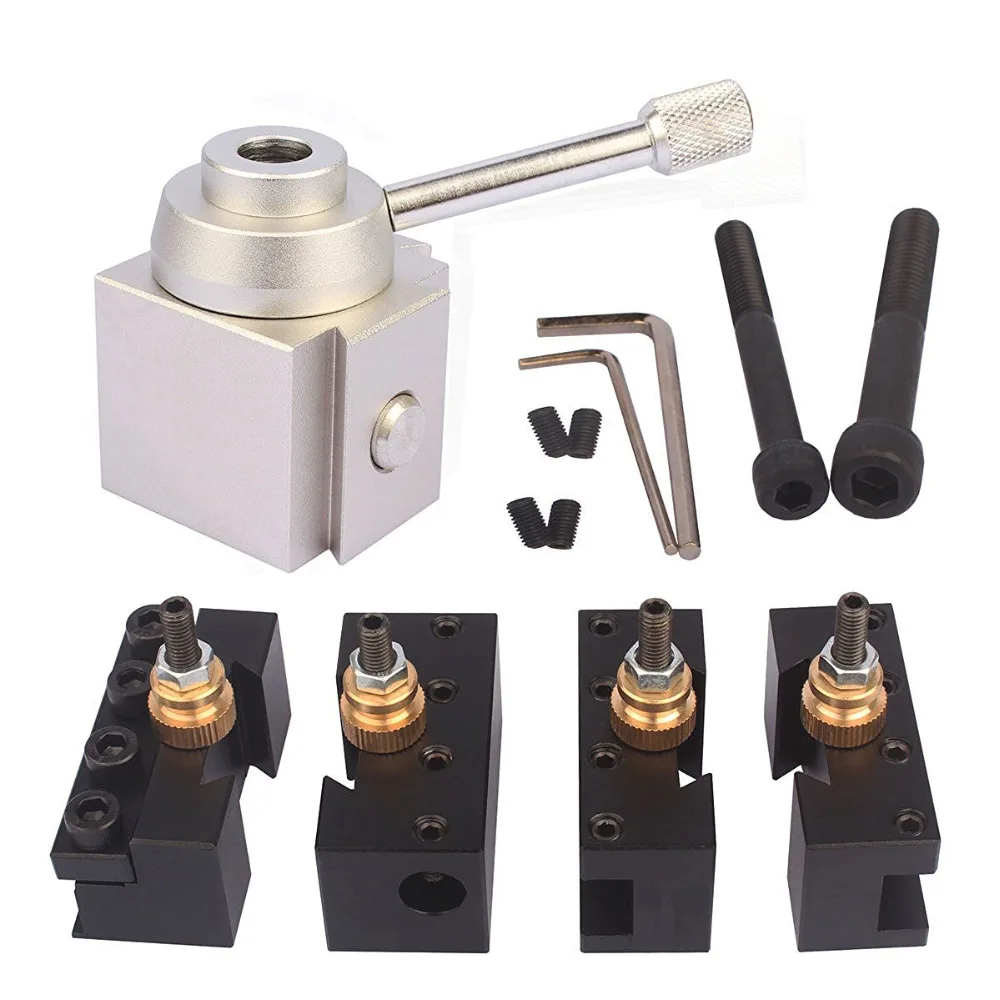 

1Set Mini Multifid Quick Change Tool Post + Boring/Facing/Turning Holder with M8/M10 Mounting Bolts Kit For Lathes Tools