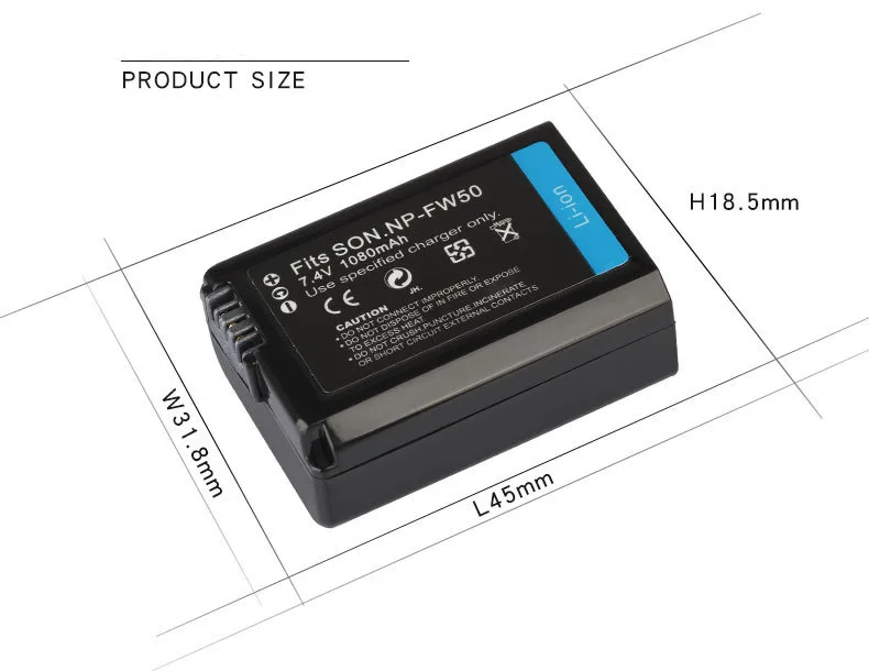 Dinto 1080 мАч 7.4 В 1 шт. NP-FW50 NPFW50 цифровой Батареи для камеры NP FW50 для Sony NEX-3 NEX-5C NEX-C3 A33 A35 a55