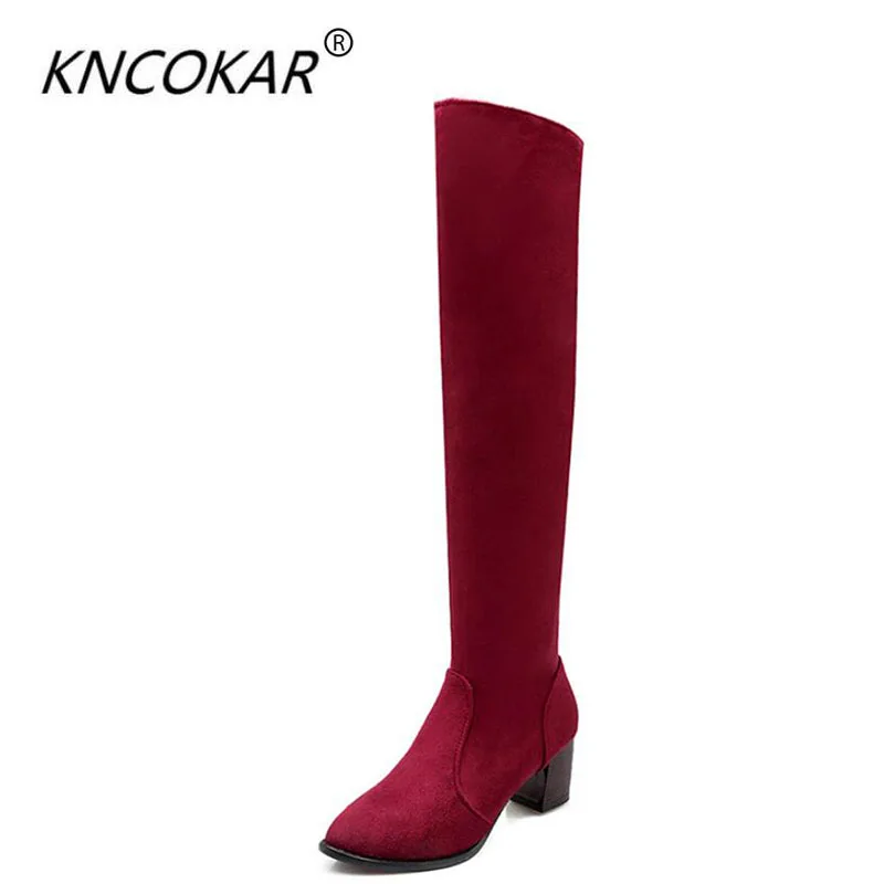 

KNCOKAR shows thin thick leg sleeve with fine boots warm in winter thickened and thickened boots for young girls