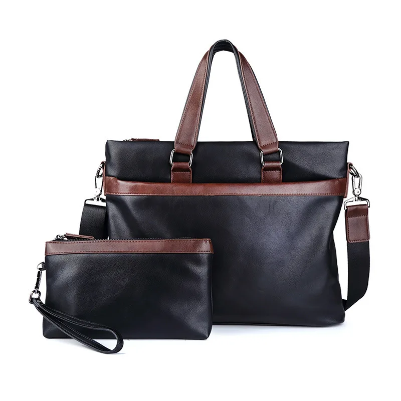 

2pcs/set Leather Men Bag Casual Business Leather Mens Chest Bag Vintage Men's Small Shoulder Bag Luxury Men's Handbags Designer
