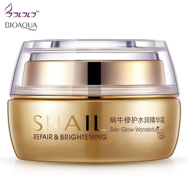 

BIOAOUA brand snail gel repair face Cream Moisturizing shrink pores brighten skin tone Oil control instant ageless skin care