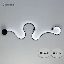 Black White Bending Creative Wall Light For Bedroom Bedside Fixture LED Wall Lamp Sconces Lamp Decoration Vintage Living Room