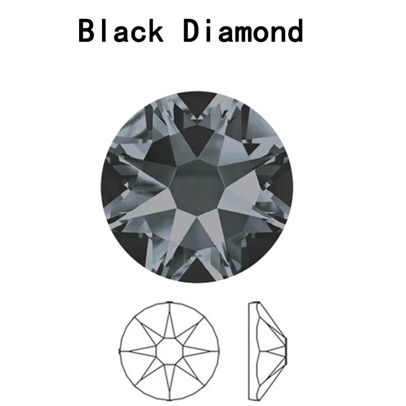 

YANRUO 2088HF SS16 SS20 1440pcs Black Diamond Hotfix Strass Crystals For Crafts hot fix Stones Dress