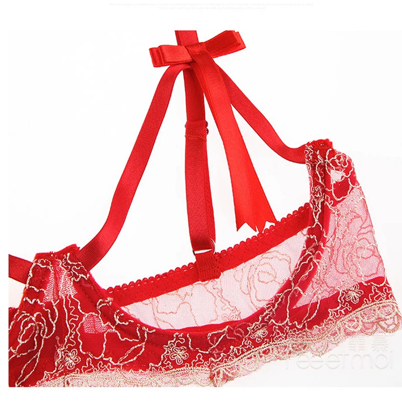 Сексуальные наборы бюстгальтеров с открытыми чашками прозрачное сексуальное