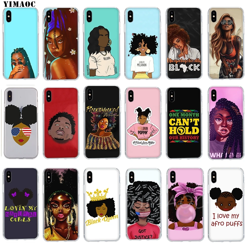 

YIMAOC Melanin Poppin Aba Hip Hop Rapper Soft TPU Silicone Case Cover for iPhone 8 7 6 6S Plus 5 5S SE X XS Max XR Shell Cases