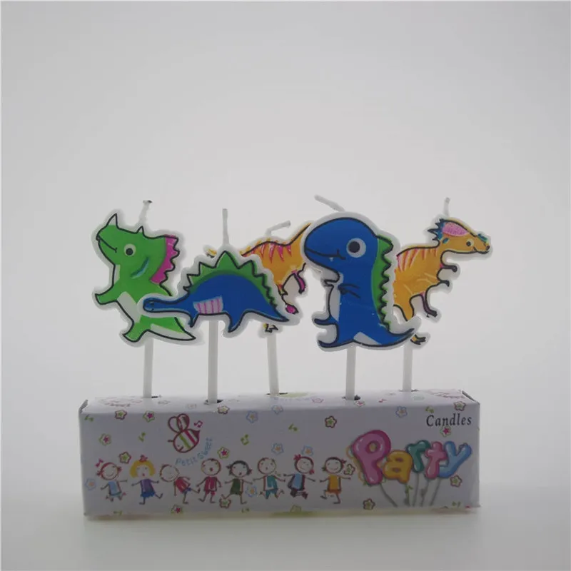 

5PCS/Pack Dinosaur Candle lovely Candles For Children Happy Birthday Party Wedding Anniversary Cartoon Candle Decoration Supply