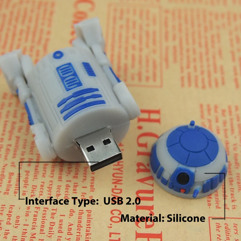 Мультфильм Звездные войны Brave R2D2 Флешка Memoria USB флеш-накопитель USB 2,0 ручка-накопитель подарки Chiavetta USB Cle USB 32GB 64GB