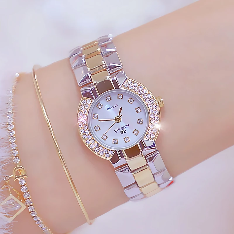 Reloj de marca de lujo para mujer, reloj de pulsera de oro y plata, relojes de cuarzo con diamantes, relojes femeninos Bayan Kol Saati 2022|Relojes mujer| - AliExpress