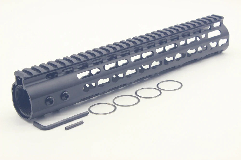 

TriRock Black NEW Free Float NSR 12 Inch Handguard One-piece Top Rail System KeyMod High Quality Lightest Free Shipping