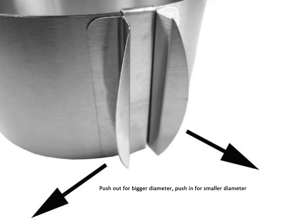 Retractable Stainless Steel Circle Mousse Ring adjustable bakeware