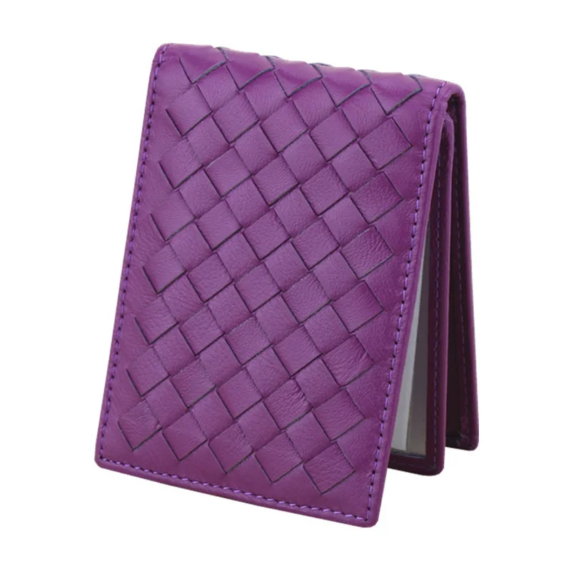 BLEVOLO для мужчин и женщин держатель для кредитных карт из натуральной кожи Плетеные кошельки для карт и ID Держатели для вождения Обложка для водительского удостоверения банковский чехол для визиток - Цвет: Purple