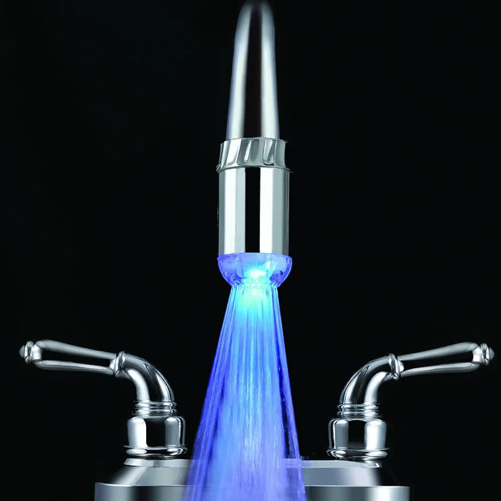 

ABS Blue Green Red LED faucet temperature sensor kitchen LED Light Water Rotatefaucets Tap Heads Glow Shower Stream bathroom