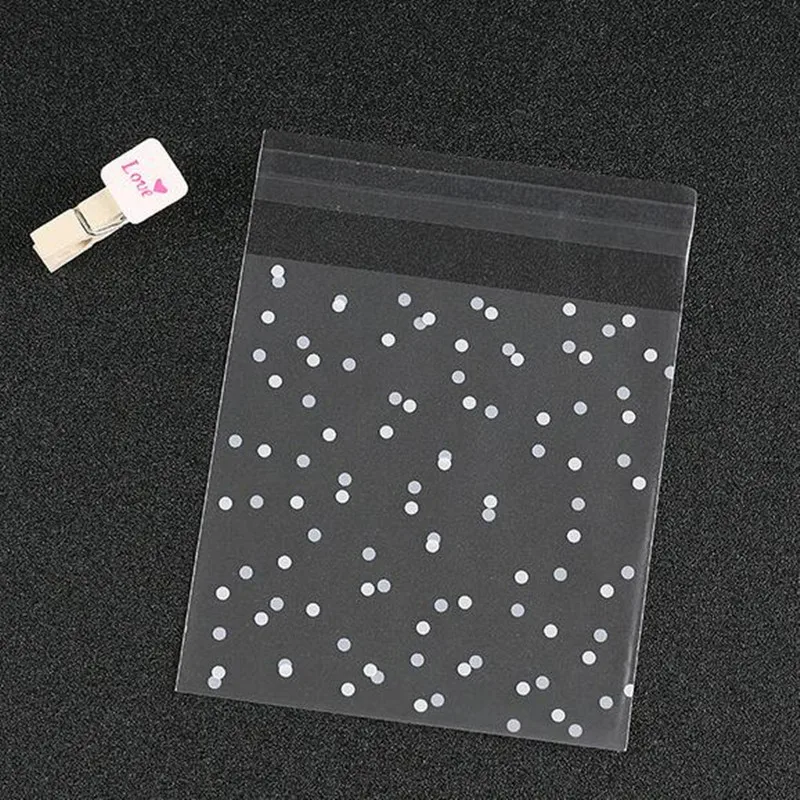 4 Pattern Clear Cookies Resealable Bag Gift Candy Food Beans Cookie Handmade Self Adhesive Packing Bags 3 Sizes PP031801