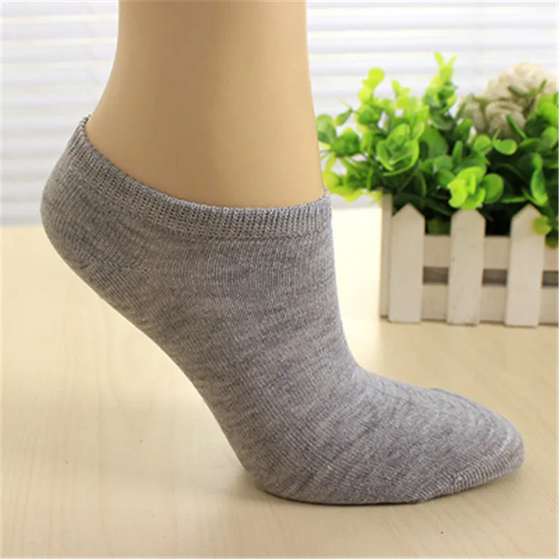 10 pair Solid Grey color Breathable Cotton Sock Women Ankle High Casual