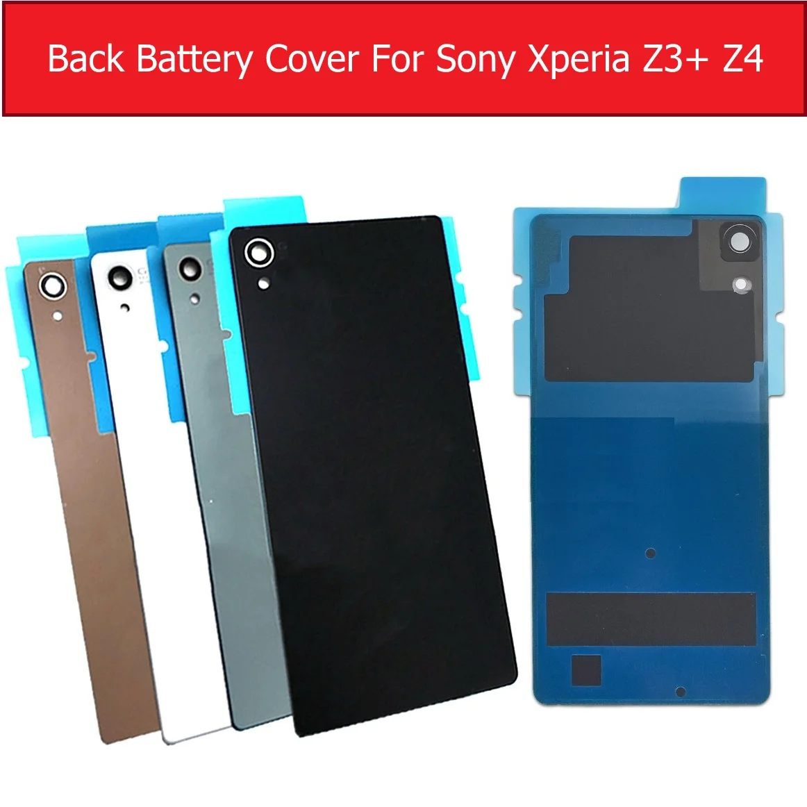 

Back Battery Door Housing Glass Cover for Sony Xperia Z4 Z3+/Z3 Plus E6553 E6533 SO-03G Rear Glass Cover case + 1piece Film free