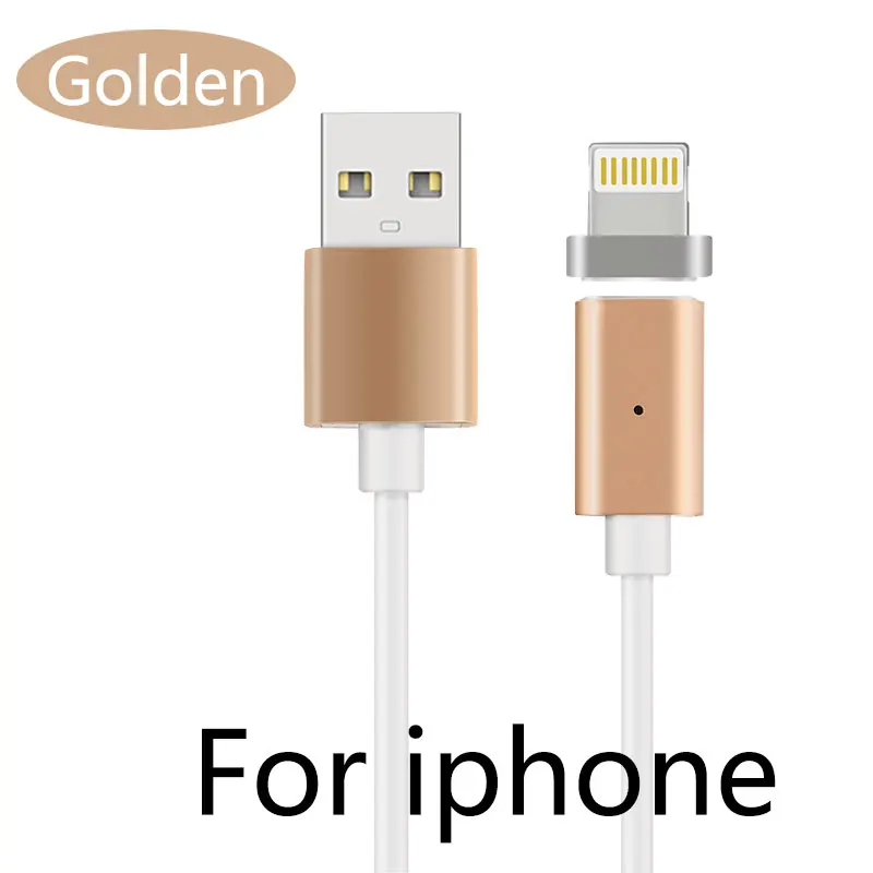 Сильный магнитный зарядный кабель для быстрой зарядки данных USB Магнитный кабель для Apple iPhone/Micro-USB/type-C - Цвет: Gold for iphone