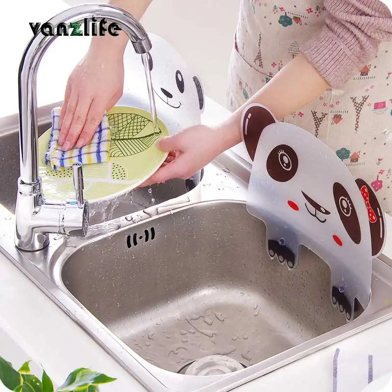 

Vanzlife Cute Panda sink water splash proof water pool baffle kitchen gadget plate with suckers water retaining plate