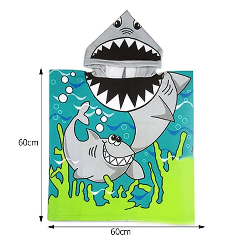 Милое детское банное полотенце с капюшоном и рисунком; детская накидка с принтом; пляжное полотенце; мягкая мочалка для малышей; безопасная удобная одежда для детей