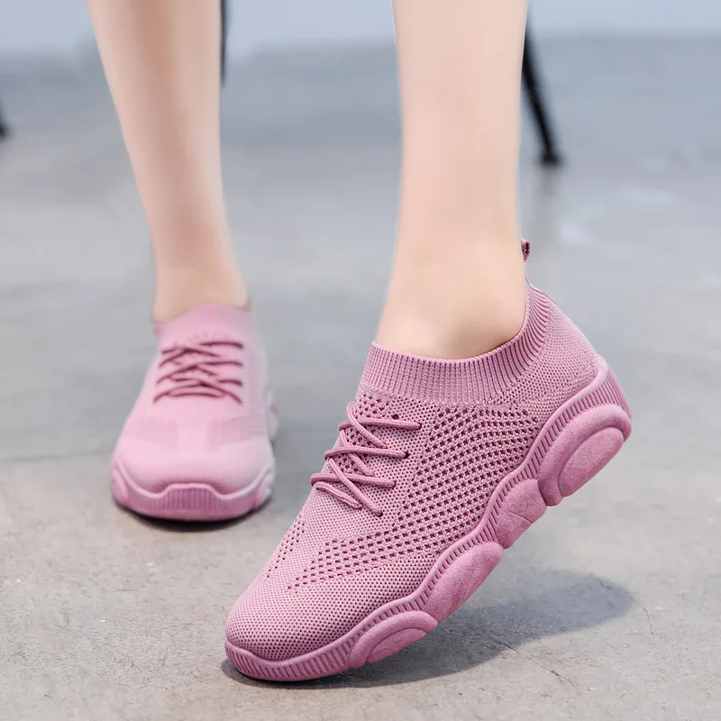 

Women Mesh Flat Shoes Fashion Sneakers Casual Slip On Comfortable Soles Outdoor Shoes Female Soft Mesh Flats