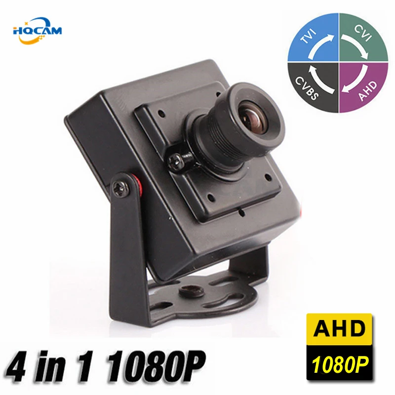 Мини камера HQCAM 2 МП 1080P 4 в 1 AHD/CVI/TVI/CVBS внутренняя видеонаблюдения OSD DIP