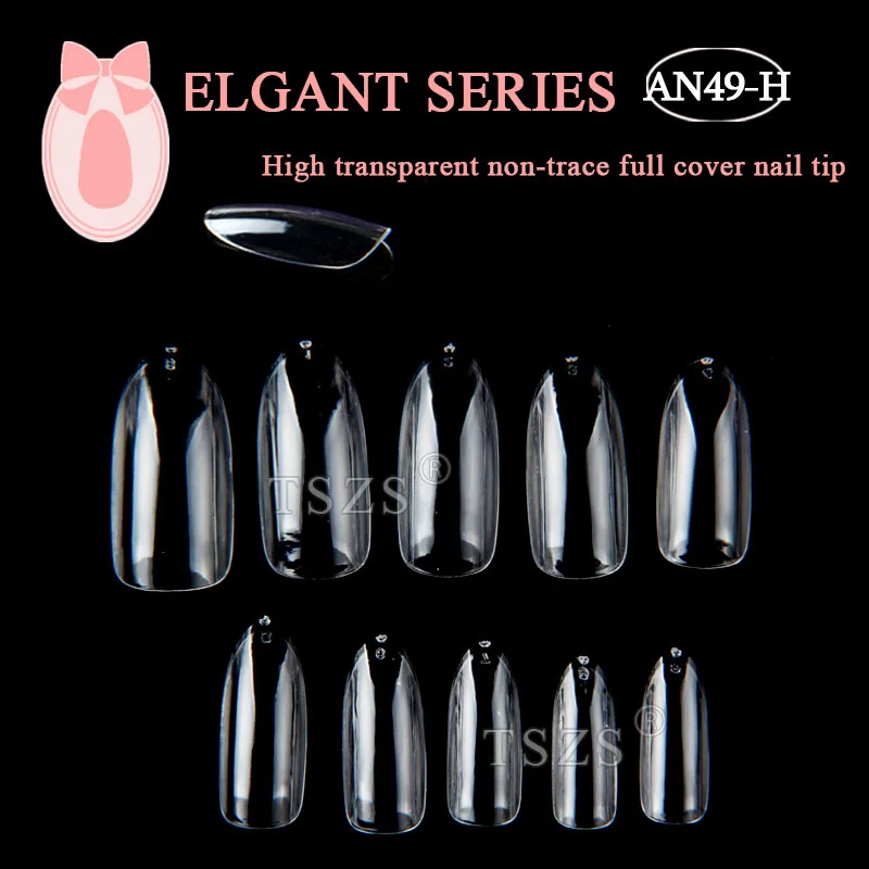 

1bags/lot ABS 600pcs Nail Art Tips clear traceless Oval False Nails Long French Fake Nails Tips Salon