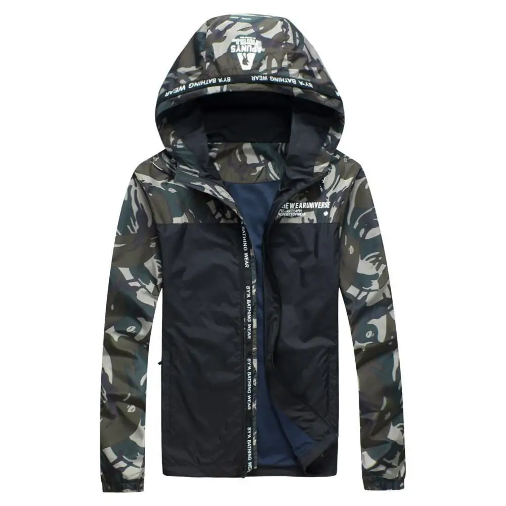 8xl 7xl 6xl 5xl Весенняя новая мужская куртка Спортивная Мужская модная тонкая ветровка куртки на молнии верхняя одежда мужская одежда - Цвет: Black