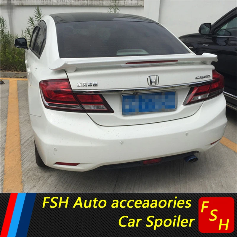 

For Honda Civic Spoiler High Quality ABS Material Car Rear Wing unpaint Color Rear Spoiler For Honda Civic Spoiler 2012-2015