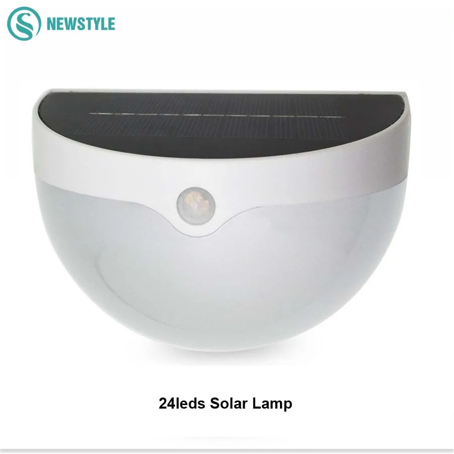 

IP65 Waterproof 24 LEDs Solar LED Sensor Light Solar Power Panel lights Garden Outdoor Wall Lamps Free Shipping