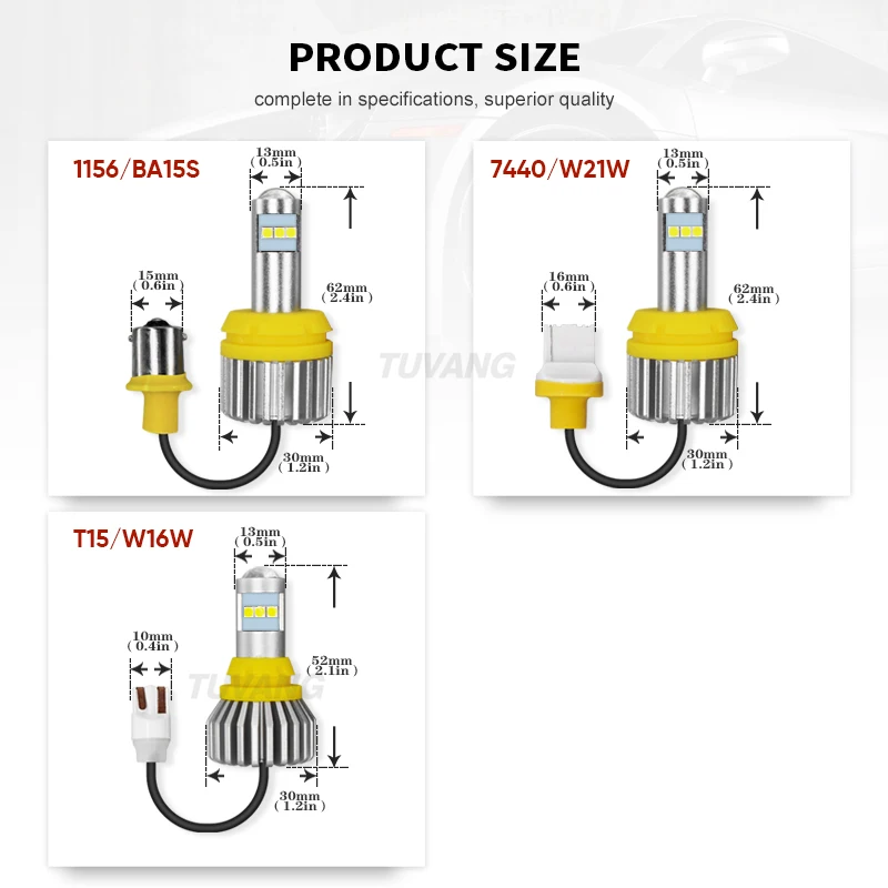 2x1156 BA15S 7440 W21W T15 W16W 921 912 Canbus 3030 чип Автомобильный светодиодный обратный светильник Резервное копирование лампы Хвост заднего Автомобильные стояночные огни 6000 К белый свет