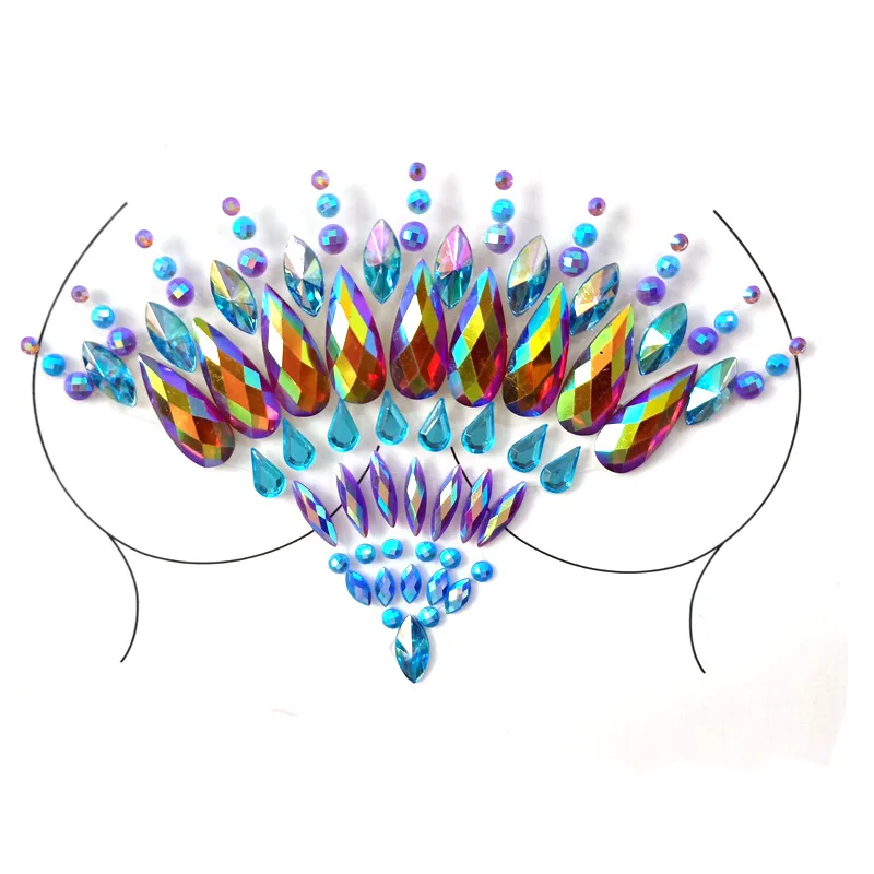 Временные клеящиеся грудные камни, грудные наклейки в виде драгоценных камней, женские чехлы для бюстгальтера, вечерние стразы, блестящая наклейка