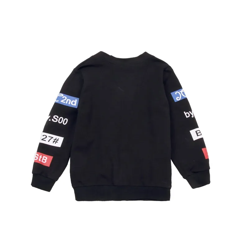 CROAL CHERIE  110-160cm Winter Autumn Sweater Jacket For Kids Girls Fashion Letter Girls Coats Boys Children Clothes Black White (2)