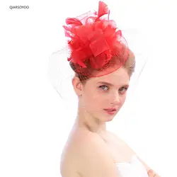 2017 невесты Головные уборы зажим для волос для женщин Белый Европейская мода сетки вуаль чародей зажим для волос женские свадебные Женские