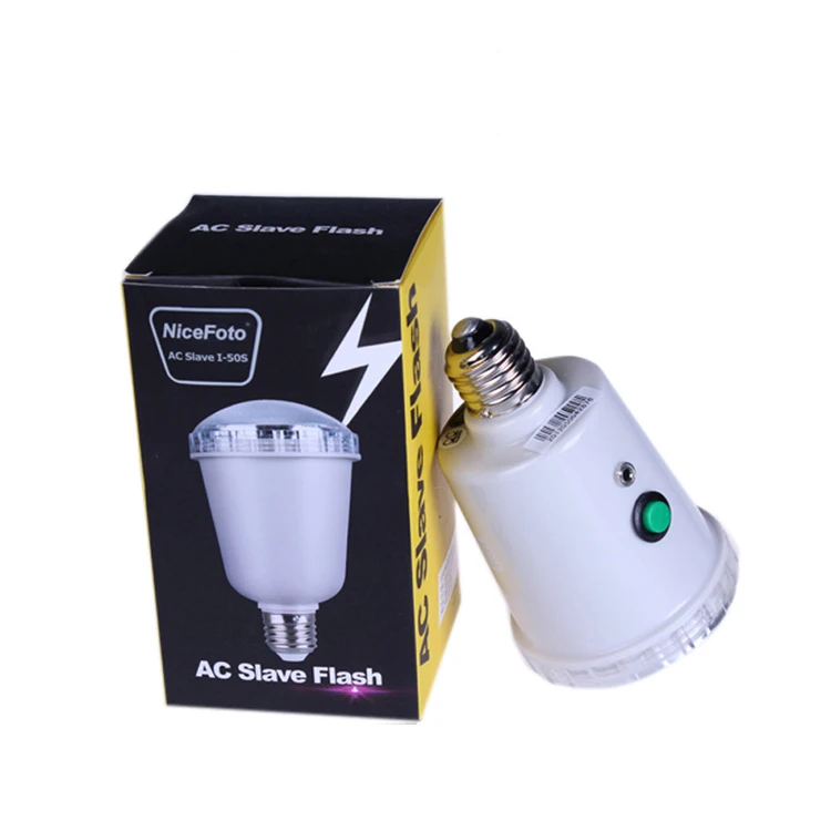 NICEFOTO I 50S Mini Studio Falsh светильник 45W 5500K AC Slave Flash Bulb E27 110V или 220V|flash stand|flash tipbulb direct |