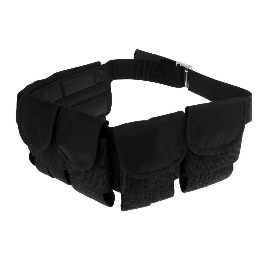 Scuba Diving Weight Belt with 6 Pockets and Buckles Perfect for Spearfishing, Freediving and Other Water Sports 