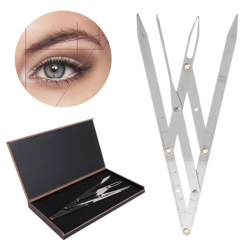 

Eyebrow Ruler Tattoo Permanent Golden DIVIDER CALIPERS Eyebrow Tattoo Tool