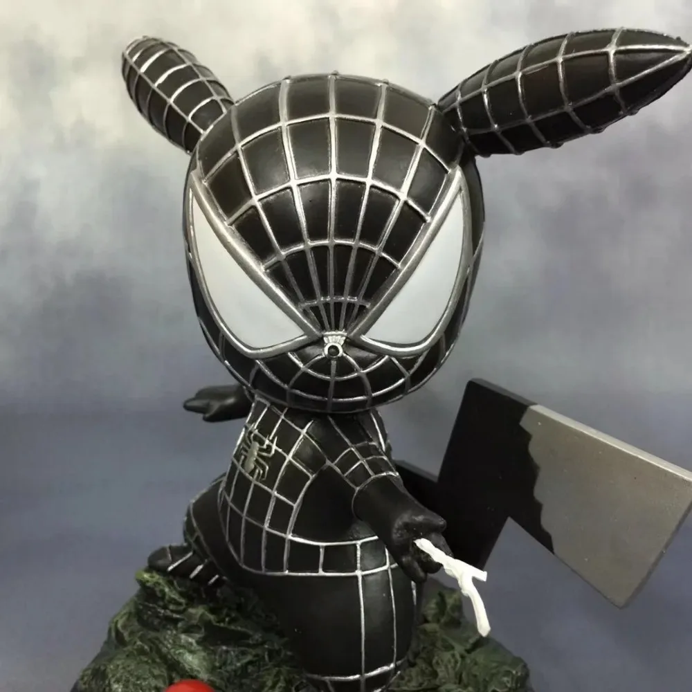 Black Spider 18 видов стилей косплей аниме Q версия Дэдпул капитан Железный человек Какаши пикачус мини ПВХ Фигурки Коллекционная модель игрушки для детей - Цвет: Black Spider