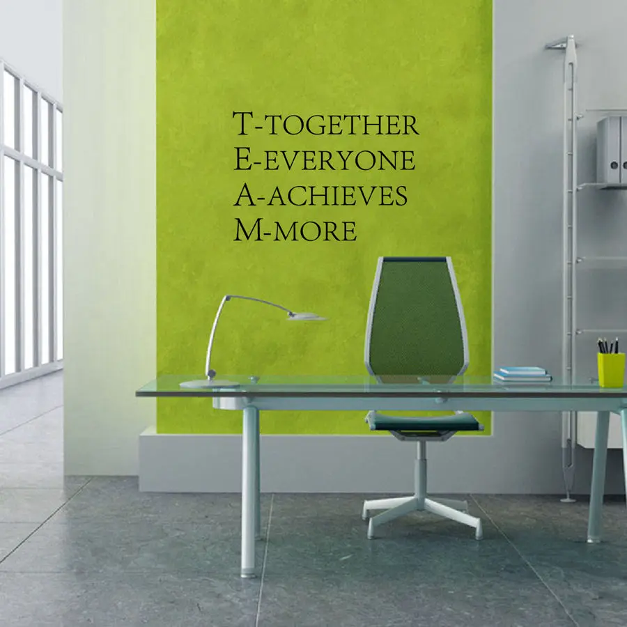 TEAM Zusammen Jeder Erreicht Mehr Team Motivation Zitieren fice Wandaufkleber Zitate Vinyl Wandtattoos Büro Kunst Wohnkultur in TEAM Zusammen Jeder
