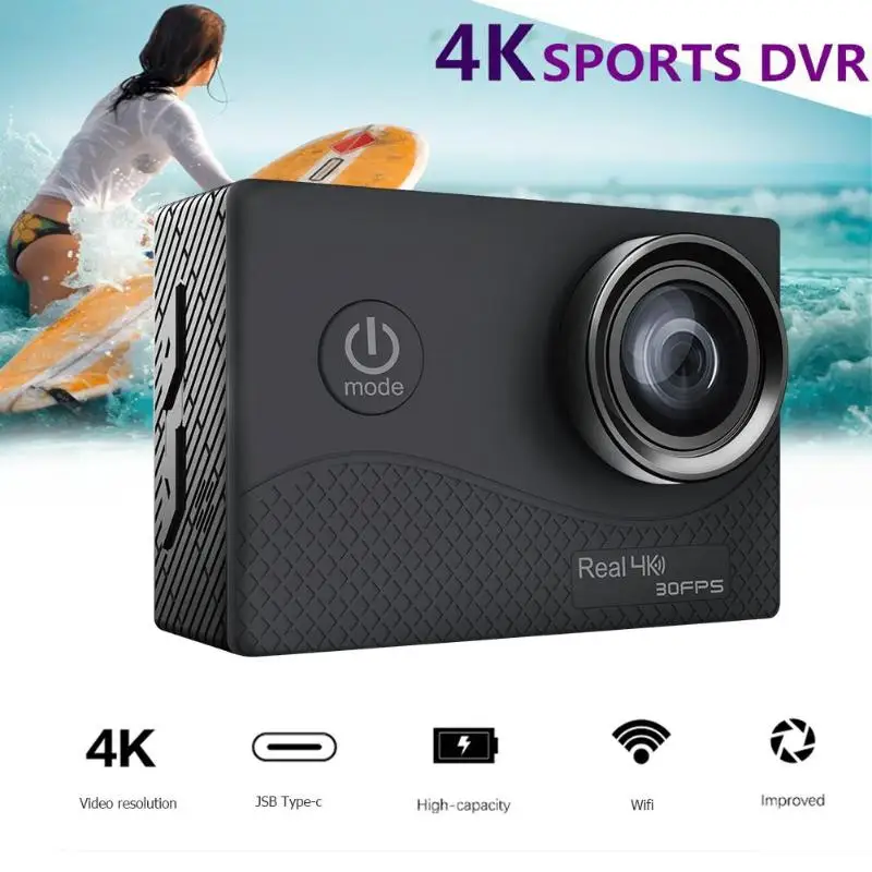 Q6H Ultra HD 4 K Экшн-камера 2 дюйма TFFT сенсорный экран wifi водонепроницаемый DVR