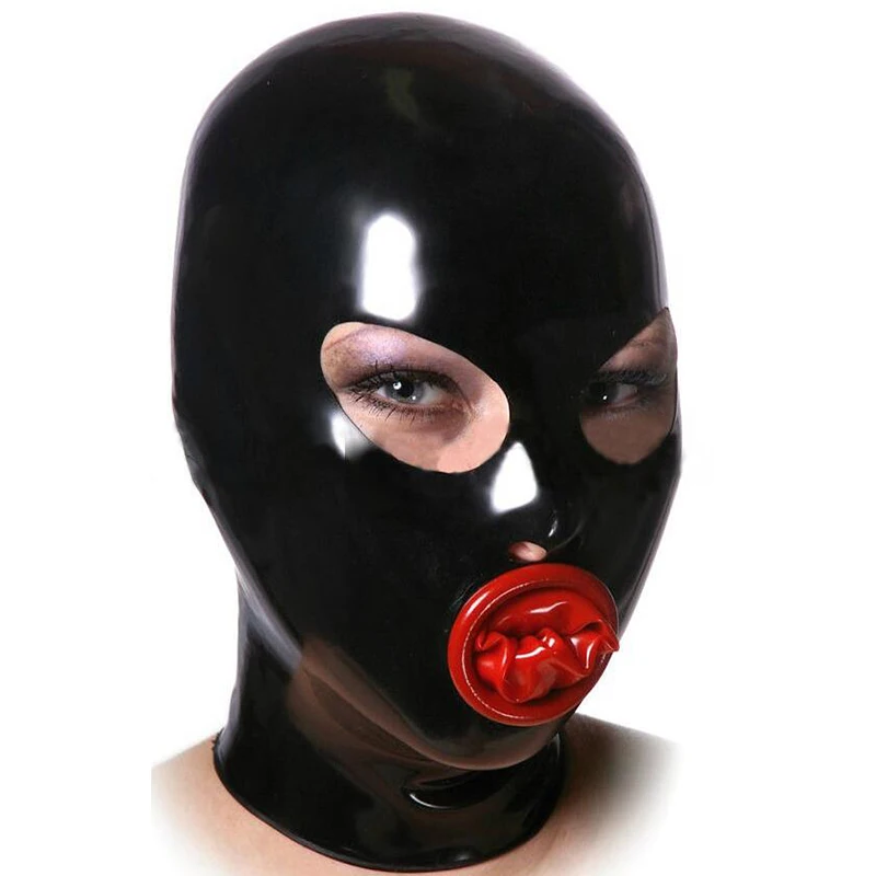 hot sexy exotic lingerie handmade women female cekc black latex hoods with mouth condom hood mask lenceria back zipper costumes new sexy exotic lingerie women female handmade red latex open crotch zipper cekc boxer briefs thong pants under shorts underwear