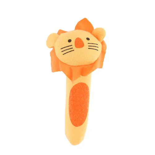 Детские Мультяшные Ручные погремушки, палочки, захватывающая плюшевая игрушка для новорожденных, умиляющий кукольный колокольчик, умные подарки для новорожденных детей - Цвет: Lion