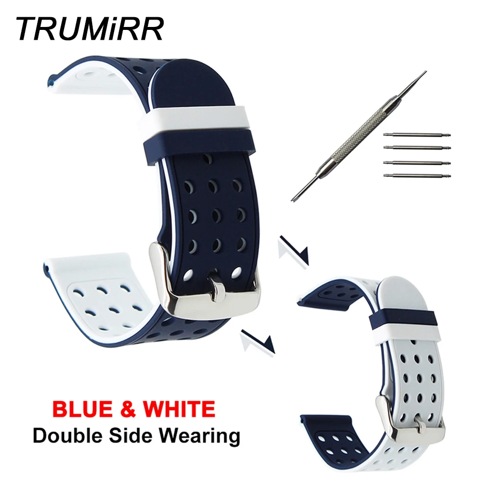 

Double Side Wearing Watchband + Tool for Seiko Silicone Watch Band Wrist Strap Rubber Belt Blue Black Green Red 21mm 22mm 23mm